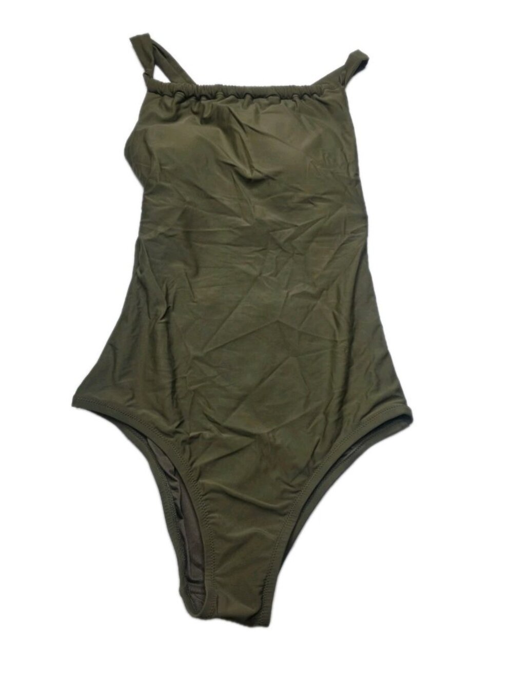 Modern Collective Olive Green One Piece Swimsuit Medium Halter Open Back. WL56